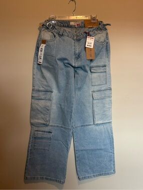 T.J.Maxx Light Blue Cargo Wide-Leg Jeans